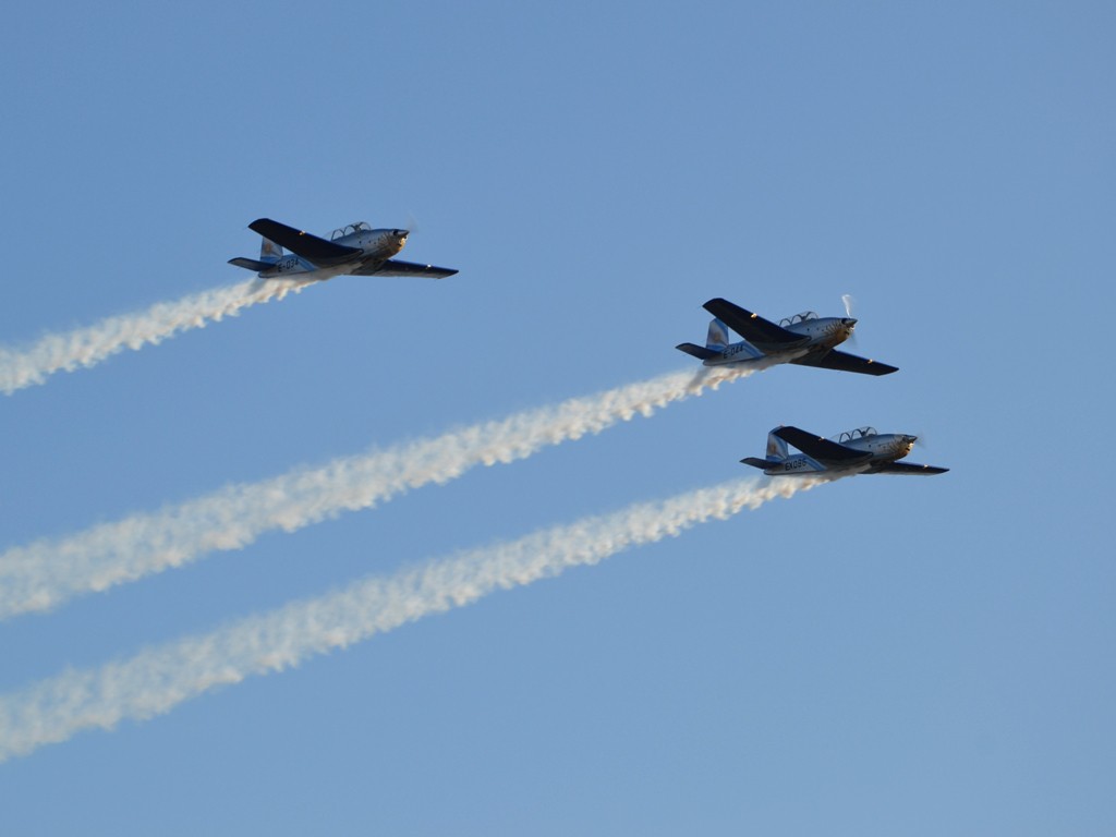 Los B-45 Mentor de la Escuadrilla Histórica de la Fuerza Aérea Argentina. 