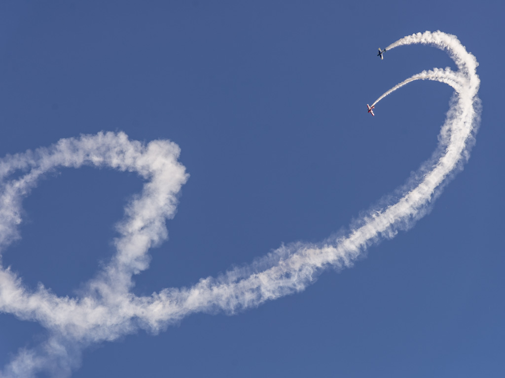 Acrobacias en el cielo de General Rodríguez. 