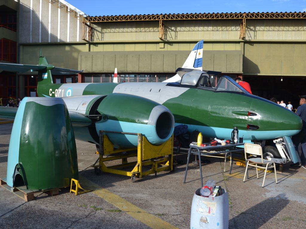 Gloster Meteor IV que operó desde la VII Brigada Aérea de Morón hasta 1970.
