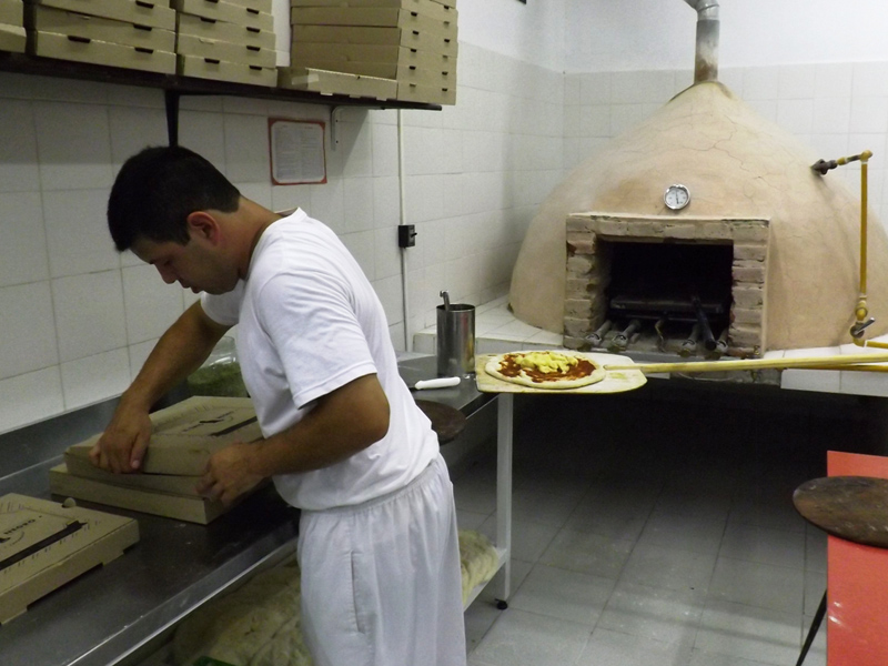 Pizza a la piedra. 