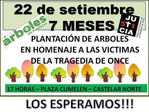 52 árboles en memoria de las víctimas por la tragedia de Once