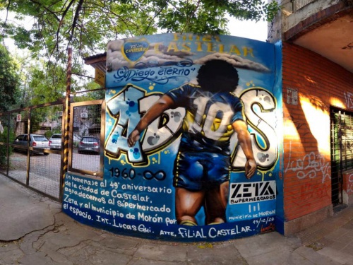Castelar tiene su propio mural homenaje a Maradona