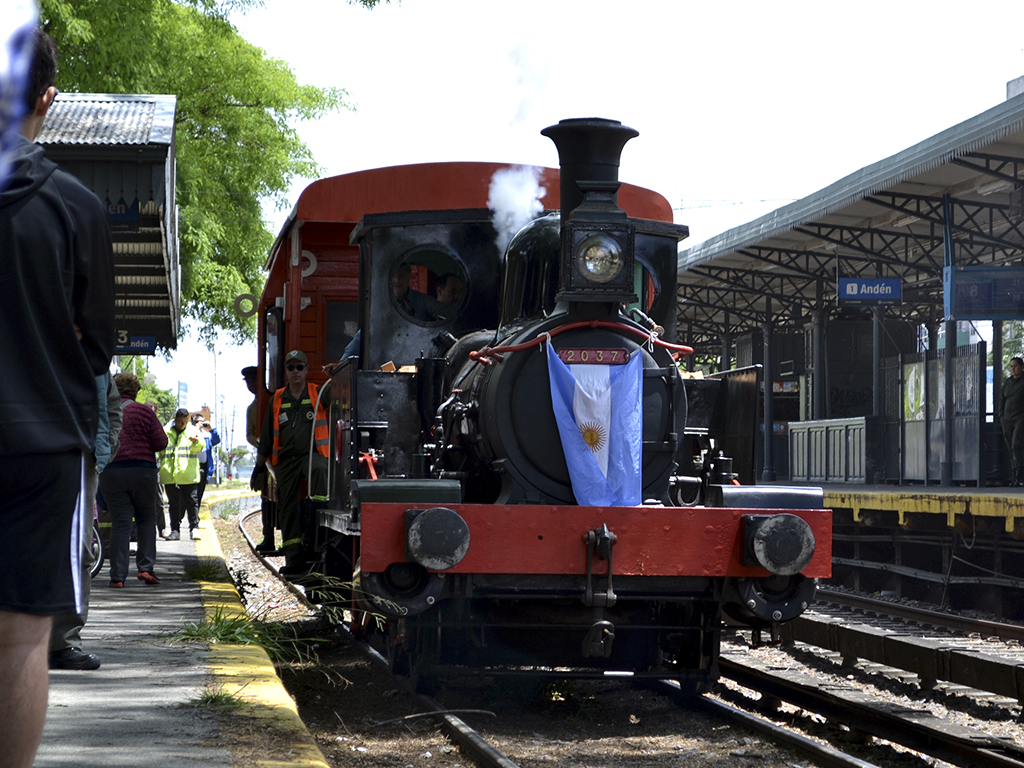 Locomotora a vapor Stephenson del Museo Histórico Scalabrini Ortiz. 