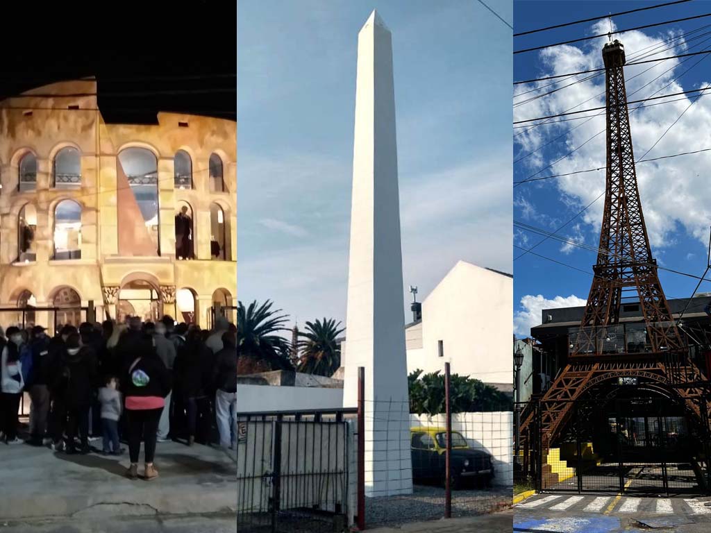 Coliseo, Obelisco y Torre Eiffel.