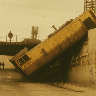 La locomotora que cayó del cielo: el accidente más insólito de Haedo
