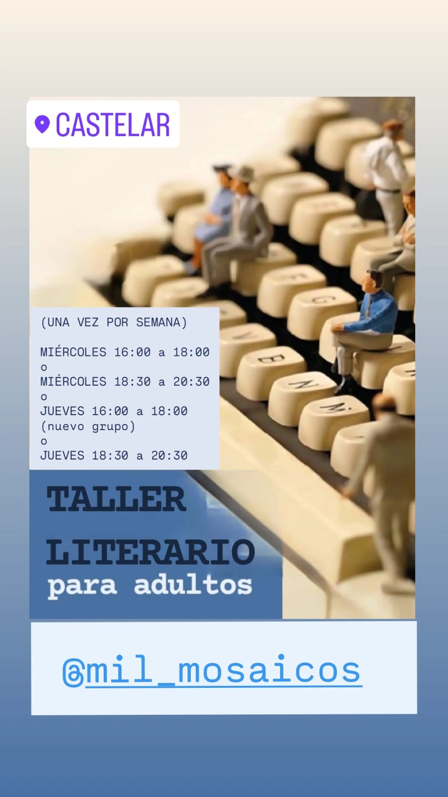 Taller Literario Adultos PRESENCIAL